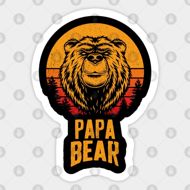 Papa Bear Vintage Retro Sticker by trendingoriginals